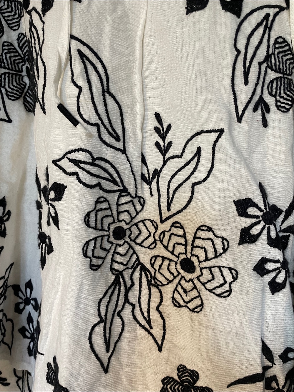 Anthropologie White Tavi Embroidered Tie Front Tank Top - Picture 9 of 11